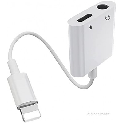 2 in 1 Kopfhörer Adapter für iPhone [Apple MFi Zertifiziert] Lightning auf 3,5 mm Klinke Aux Audio Kabelkonverter Kompatibel mit iPhone 12 11 8 8P 7 7P  X XR XS Unterstützt alle iOS Systeme