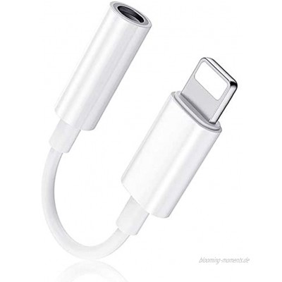【Apple MFi Zertifiziert】 Kopfhörer Adapter für iPhone Lightning auf 3.5mm Klinke Adapter Aux Audio Kabel Jack Kompatibel mit iPhone 13 13 Pro 12 11 XS Max XR X 8 7 und unterstützt alle iOS Systeme