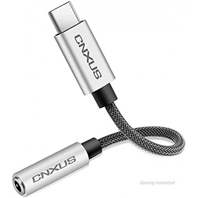 CNXUS USB C zu 3.5mm Klinke Adapter Typ C Kopfhörer Adapter Aux Adapter kompatibel für Samsung S20 S20 Plus Note20 Note10 für Huawei P40 P30 Pro P20 Mate30 20 10 Pro Pixel 4 3 OnePlus 8 7 Silber