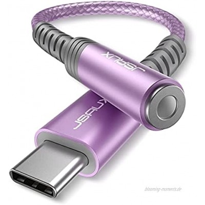 JSAUX USB C Kopfhörer Adapter Aux USB C auf 3.5 Klinke Adapter Audio für Samsung S20 S20+ S20 FE S21 Note20 Note10 Huawei P40 P30 Pro P20 P20 Pro Mate40 30 20 Pro Pixel 4 3 OnePlus 8 7 Violett