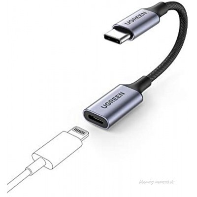 UGREEN USB C Lightning Kopfhörer Adapter Typ c auf Lightning Audio Adapter kompatibel mit MacBook Pro Air iPad Pro Earpods urBeats3 Kopfhörer usw. Silber