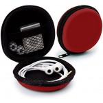 MyGadget Kopfhörer Aufbewahrung Mini Tasche Schutztasche Transport Box Zubehör für z.B. In Ear Case Ohrhörer iPod Shuffle USB Sticks Rot