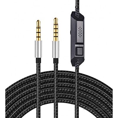 Ersatzkabel für Astro A10 A40 A30 A50 Headset Inline-Stummschaltung Lautstärkeregler mit Mikrofon kompatibel mit Xbox One Play Station 4 PS4 Kopfhörer Audio-Verlängerungskabel 1,8 m