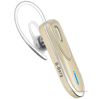 Bluetooth Wireless kabellos leicht wasserdicht Headset 5.0 In-Ear Ohrhörer Kopfhörer mit Rauschunterdrückung Mikrofon und Stereo-Sound Freisprecheinrichtung für EIN Ohr für Handy Smartphone Gold