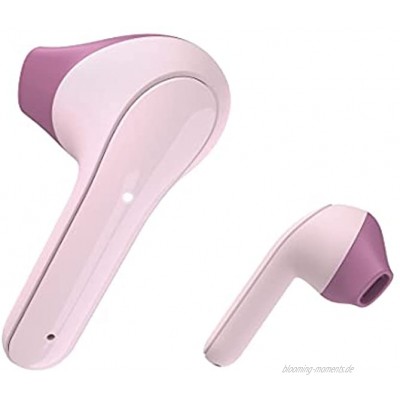 Hama Bluetooth Kopfhörer „Freedom Light“ True Wireless In Ear Kopfhörer mit Mikrofon Earbuds mit Ladestation Laufzeit 28 h kabellose Kopfhörer mit Spracherkennung und Touch Control pink