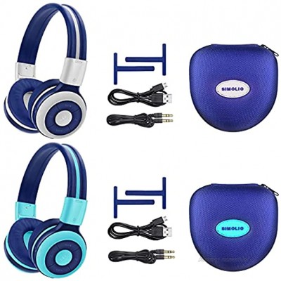 2 Stück of SIMOLIO Bluetooth Kopfhörer Kinder Kinderkopfhörer mit 75dB 85dB 94dB Lautstärke begrenzt Bluetooth-Kopfhörer für Teenager mit eingebautes Mikrofon für Schule und Reise Mint+Grau