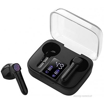 Taipow Bluetooth Kopfhörer Kabellose Kopfhörer mit Stereo Sound Bluetooth 5.0 Headset Wireless In-Ear Ohrhörer mit Mikrofon und Mini Tragbare Ladehülle Schwarz