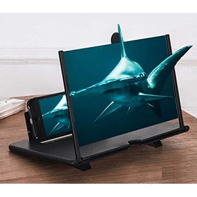 Eastor 3D-Telefon-Bildschirmverstärker Bildschirmlupe 30,5 cm Bildschirmlupe Handy 3D-Vergrößerung Projektorbildschirm für Filme Videos und Gaming – 4-fache Vergrößerung schwarz
