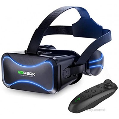 3D VR Headset VR Brille Virtual Reality Headset mit Bluetooth Controller für 3,5-6,0"Android IOS PC für 3D VR Filme Videospiele