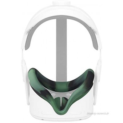 Vakdon VR Face Cover Silikonhülle Gesichtsabdeckung für Oculus Quest 2 Ersatz Gesichtspolster Schweißfest Waschbar VR Zubehör für Oculus Quest 2 Headset Tarnung