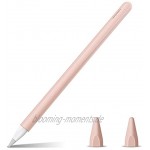 Fintie Silikon Hülle Kompatibel mit Apple Pencil 2. Generation Ultra leichte Stifttasche weiche schützende Griffhalterung mit 2 Spitzenabdeckung Rosa