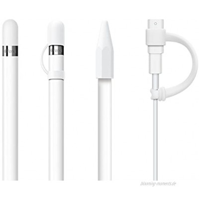 FRTMA [4-Pack] Apple Pencil Kappe Apple Pencil Spitze Kappe Kabel Adapterhalter Apple Pencil Kappenhalter für iPad Pro Bleistift Elfenbein Weiß