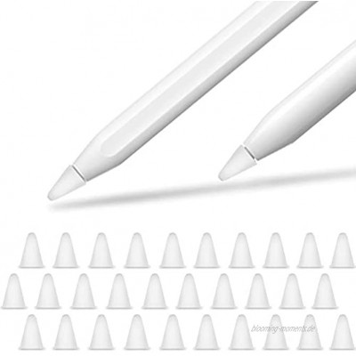 YINVA Ersatzspitzen Kompatibel mit Apple Pencil 1st & 2nd Hochempfindlich iPencil Nib Spitze Replacement Tips Apple Bleistift Tipps 30 PCS Weiß