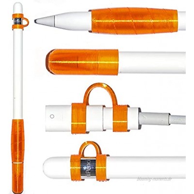 Zubehör für Apple Pencil 1. Gen | 4-Set Griff Schutzkappe Halter für Kappe Ladeadapter Orange