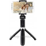 Hama Selfiestick mit Bluetooth Auslöser und Handy Halter Selfie Stick mit erweiterbarer Teleskopstange bis 57 cm kompakte Selfie Stange mit Stativ auch als Tischstativ und Reisestativ schwarz