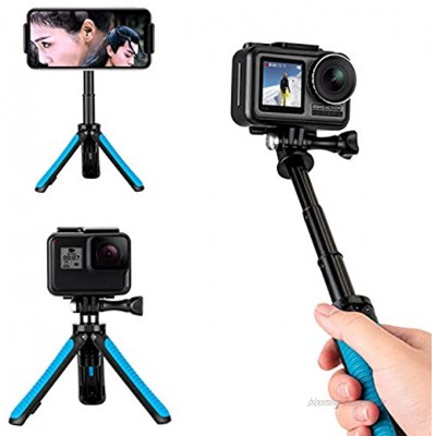 TELESIN Selfie-Stativ Stativhalterung ausziehbar Einbeinstativ kompatibel mit GoPro Max Hero 9 8 7 6 5 4 Session 4 5 DJI Osmo Action Insta 360 One R und weitere Action-Kameras