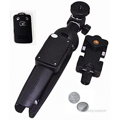 Yunteng Mini Tripod Kombi aus Bluetooth Kamerastativ und Selfie Stick 200g nur 20 cm ultrakompakt mit Fernbedienung