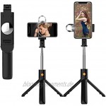 Goshyda Drahtloser Selfie-Stick Bluetooth-Fernbedienung Fülllicht Stativ Live-Stativhalterung Teleskop-Telefonhalter mit 270°-Drehaufnahme für Kameratelefon