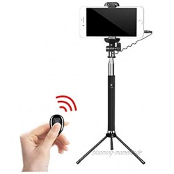 XXSHN Tragbarer Handyhalter multifunktionales Universal-Handystativ kabelloser Bluetooth-Fernbedienung Selfie-Stick Farbe : Schwarz
