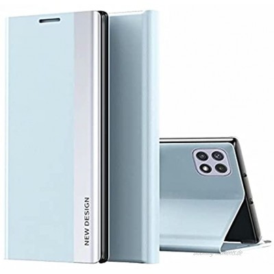 Hülle für Samsung Galaxy S21 Handyhülle Handytasche Schlanke leichte Spiegelhülle Flip Case Cover Stoßfest Schutzhülle für Samsung Galaxy S21 Hülle ?Klappbar Tasche klapphülle Hellblau