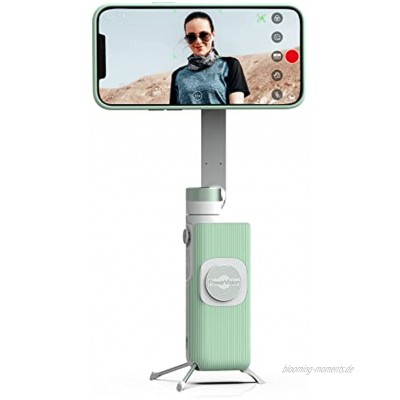 PowerVision S1 Explorer Kit Kompakter Smartphone Gimbal Stabilisator für iPhone Android Vlog Youtuber Stativ AI Tracking Selfie Powerbank Ladegerät Handy Ständer Reise Zubehör Grün