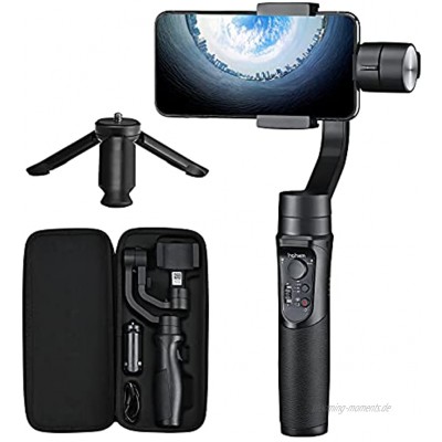 Smartphone Gimbal Stabilizer – Hohem 3-Axis Gimbal Stabiliser with Sports Mode Smart Tracking Time Lapse 3600 mAh Battery Waterproof for iPhone 13 12 11 Samsung Huawei Jusqu'à 280g；Contrôle APP