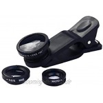 lujiaoshout Handy-Objektiv Telefon Kameraobjektiv 3 in 1 Telefon Fisheye Makro-Kamera-Objektiv Clip auf Handy-Objektiv-Kits