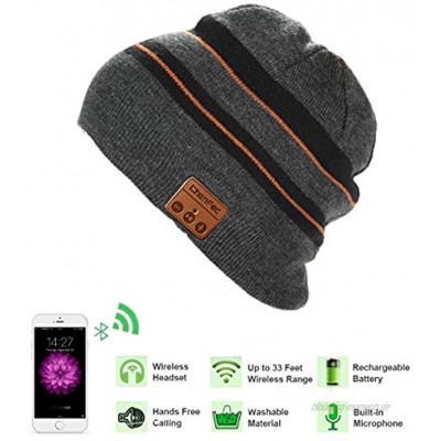 ChenFec Bluetooth-Mütze kabellos Bluetooth 3.0 Headset-Hüte mit Stereo-Lautsprechern und Mikrofon waschbar für den Winter gestrickt für Fitness Outdoor-Sport kompatibles Telefon Musik hören
