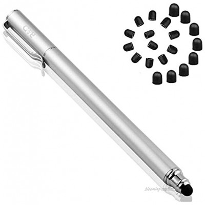 Bargains Depot B & D Stylus Stift Touch Pen Eingabestift Kapazitiven Touchscreen mit 20 x Ersatzspitzen für Tablet iPad iPhone Samsung Galaxy Tab Silber
