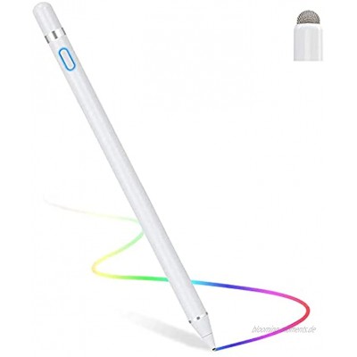 Rpanle Stylus Stift Wiederaufladbarer Eingabestift Active Pencil kapazitiver Stylus Touchstift mit 1.5mm feiner Spitze Kompatibel mit Tablets Lenovo Huawei HTC Pixel Weiß