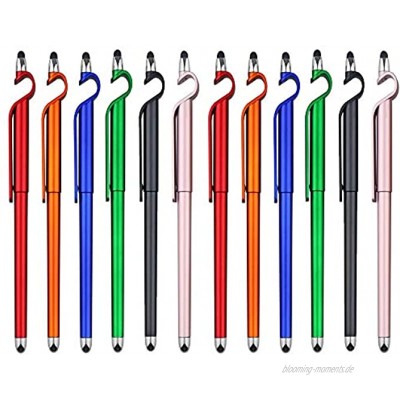 SITAKE Stylus Pen 12 STK. Multifunktionaler 3-in-1-Telefonhalter + kapazitiver Stylus + Kugelschreiber Smartphone Tablet Touchscreen Handy Stift Touch Pen Eingabestift Stift für Stil 2