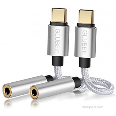 GLUBEE USB C Klinke Adapter 2 Stück UBS C auf 3.5 mm Klinke Adapter Audio für Pad Pro 2020 Samsung S20 Note 20 S20 Plus Huawei P30 Pro P20 P20 Pro OnePlus 8 7 Pixel 4 3