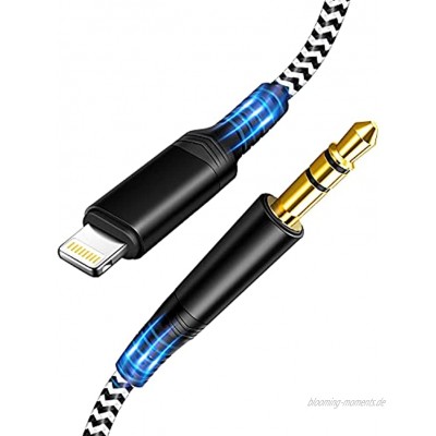 [MFi Certified] Auto AUX Kabel für iPhone Audiokabel Aux Kabel auf Lightning 3.5mm Premium Audio für iPhone 12 12 Pro 11 11 Pro  7 7 P 8 8 P X XS XR Auto-Stereoanlagen Lautsprecher Kopfhörer-1M