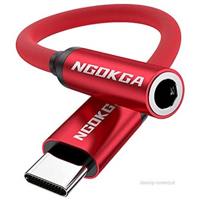 USB-C auf 3,5 mm Klinke AUX-Adapter Kopfhörer-Audio-Adapterkabel ist geeignet für Samsung S20 10 21  Note10  20 A8S A80 Huawei P40 P30 P20 Pro Mate 30 20  40 Pro nova 5Red