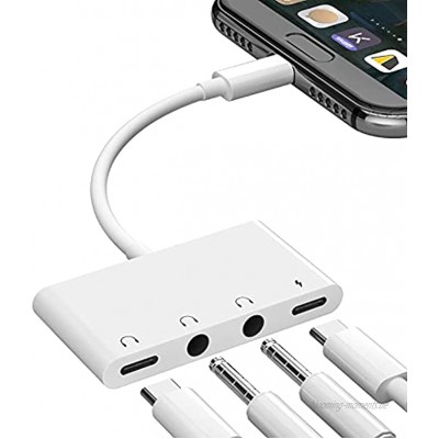 USB C auf 3,5 mm Klinke Kopfhörer Aux Audio Adapter 4 in 1 Dual USB C auf 3,5 mm Kopfhörer anschluss + USB C Audio Klinken Adapter + Typ C Ladeanschluss Kompatibel mit Galaxy S8 S9