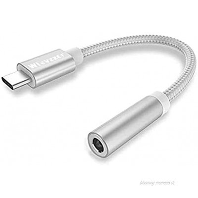 USB C Kopfhörer Adapter,USB Typ C auf 3.5mm Klinke Kopfhörer Aux Audio Adapter für Samsung S20 Plus Note20 Huawei P40 Pro P20 Pro Mate30 Pro Pixel 4 3 OnePlus Silber