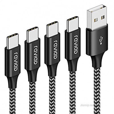 USB Typ C Kabel RAVIAD [4Pack 0.5M 1M 2M 3M] Nylon Typ C Ladekabel und Datenkabel USB C Schnellladekabel für Samsung Galaxy S10 S9 S8+ Huawei P30 P20 Google Pixel Sony Xperia XZ OnePlus 6T