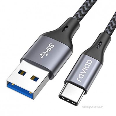 USB Typ C Kabel RAVIAD USB C Ladekabel 3M QC 3.0 USB 3.0 Schnelles Aufladen und Synchronisation USB C Kabel Kompatibel für Samsung Galaxy S10 S9 S8 Huawei P30 P20 Sony Xperia XZ Google OnePlus