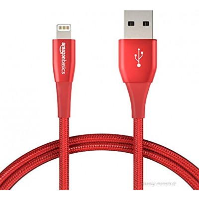12 Stück  Basics Lightning-auf-USB-A-Kabel doppelt geflochtenes Nylon-Verbindungskabel Premium-Kollektion 0,9 m 12 Stück  Rot