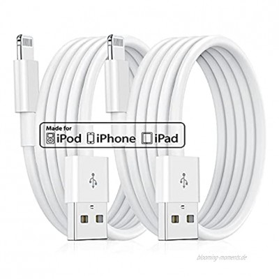 2Pack 1M iPhone Ladekabel Original [Apple MFi Certified] Lightning to USB Kabel Schnellladung 3ft Apple Ladekabel für Apple iPhone 13 Pro 12 11 XS XS Max XR X 8 8 Plus 7 7Plus  6s 6 6Plus 5S 5 iPad