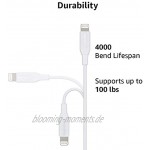Basics USB-C-auf-Lightning-Kabel MFi-zertifiziertes Ladekabel für iPhone 12 12 Pro 12 Pro max 11 11 Pro 11 Pro max X XR für Typ-C Ladegeräte Unterstützt Power Delivery Weiß 1,8 m