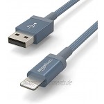 Basics – Verbindungskabel Lightning auf USB-A Nylon-umflochten MFi-zertifiziertes Ladekabel für iPhone dunkelgrau 1,82 m 2 Stück