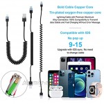 Coiled USB C to Lightning Cable [MFi Certified & CarPlay Compatible] Apple Lightning Coiled Cable 6FT Cord Data Transmission Compatible with iPhone 12 Pro Max 12 13 11 Pro 11 X 8 iPad and More