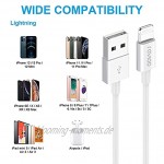 RAVIAD iPhone Ladekabel Lightning Kabel 2M [MFi Zertifiziert] iPhone Kabel Kompatibel mit iPhone 11 11 Pro XS XS Max XR X 8 8 Plus 7 7 Plus 6s 6 6 Plus 5S 5 SE 2020 Mini Air Pro Weiß