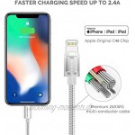 UNBREAKcable iPhone Ladekabel Lightning Kabel [2M+2M] MFi-Zertifiziert – Schnellladekabel kompatibel mit iPhone X iPhone 8 iPhone 6s iPhone 6 iPhone 7 iPhone XS MAX XR iPad Air Silber-Grau