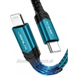 USB C auf Lightning Kabel 1.2M JSAUX [MFi Zertifiziert] für iPhone 13,13 Pro,13 Pro Max,12,12 Pro,12 Pro Max,12 Mini,11,11 Pro,SE,XR,XS,8 Plus,iPad 2020 Power Delivery Typ C Lightning Ladekabel-Grün