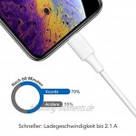 Xcords 2 Pack Type C Kabel 6ft Lightning Klinke für iPhone Ladekabel Phone Datenkabel weiße Schnellladekabell für iPhone XS Max XR X 8 8 Plus 7 7 Plus 6s 6 6 Plus 5S 5 iPad Pro