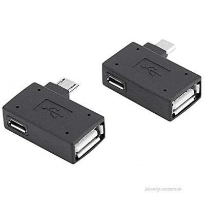 2er Pack Mini USB 2.0 Adapter USB 2.0 Buchse auf Stecker Micro OTG Konverter 90 Grad Wechsler Adapter Konverter USB Buchse auf Stecker Micro OTG