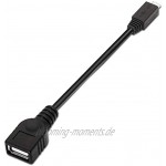 AISENS A101 – 0031 – Kabel USB 2.0 OTG 15 cm für Telefon Handy und Tablet schwarz