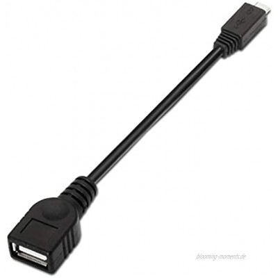 AISENS A101 – 0031 – Kabel USB 2.0 OTG 15 cm für Telefon Handy und Tablet schwarz